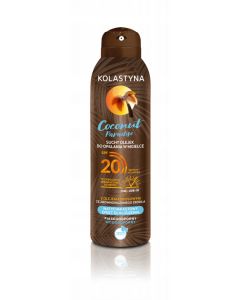 Kolastyna Coconut Paradise, wodoodporny suchy olejek do opalania, spray, SPF 20, 150 ml