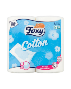 Foxy Cotton papier toaletowy 5 warstw 4 szt. 