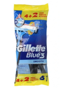 GILLETTE BLUE 3 SMOOTH 6 SZT WOREK
