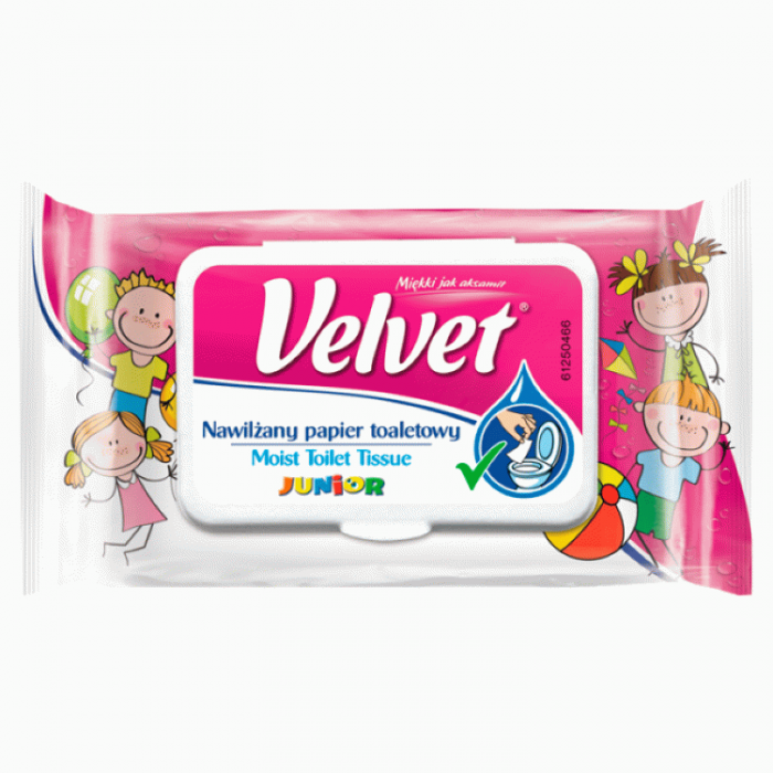 Velvet JUNIOR Nawilżany papier toaletowy 42 sztuki