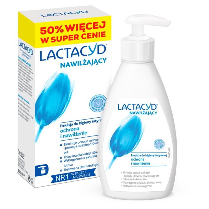 Lactacyd Nawilżający Emulsja płyn do higieny intymnej z pompką 300 ml