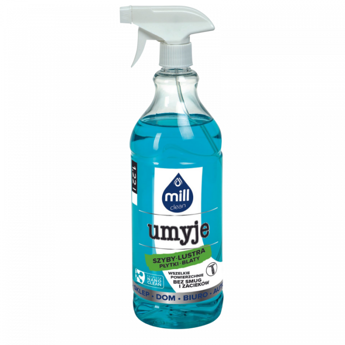 MILL clean UMYJE NANOTECHNOLOGIA  płyn do mycia szyb, luster, glazury 1,220L