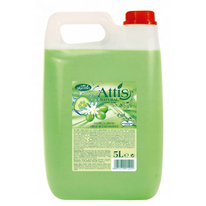 ATTIS 5L NATURAL  MYDŁO W PŁYNIE OGÓREK I OLIWKA