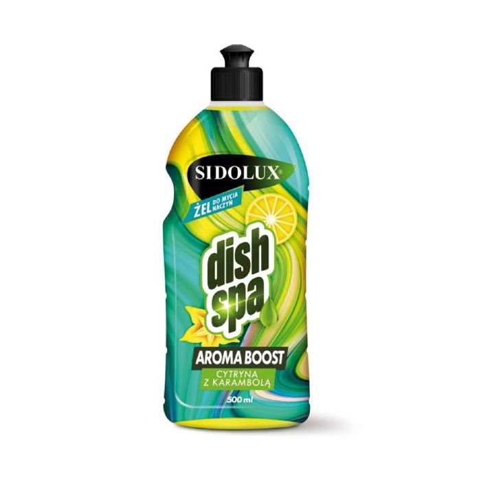 DISH SPA  AROMA BOOST CYTRYNA Z KARAMBOLĄ    SIDOLUX  ŻEL DO MYCIA NACZYŃ 500 ML