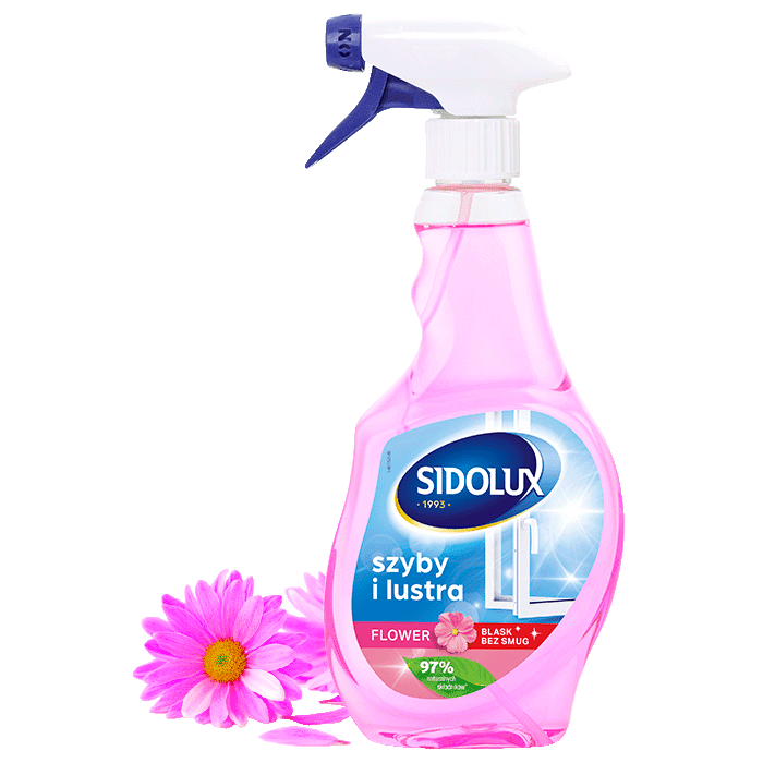 SIDOLUX PŁYN DO SZYB FLOWER  500ML+150ML GRATIS